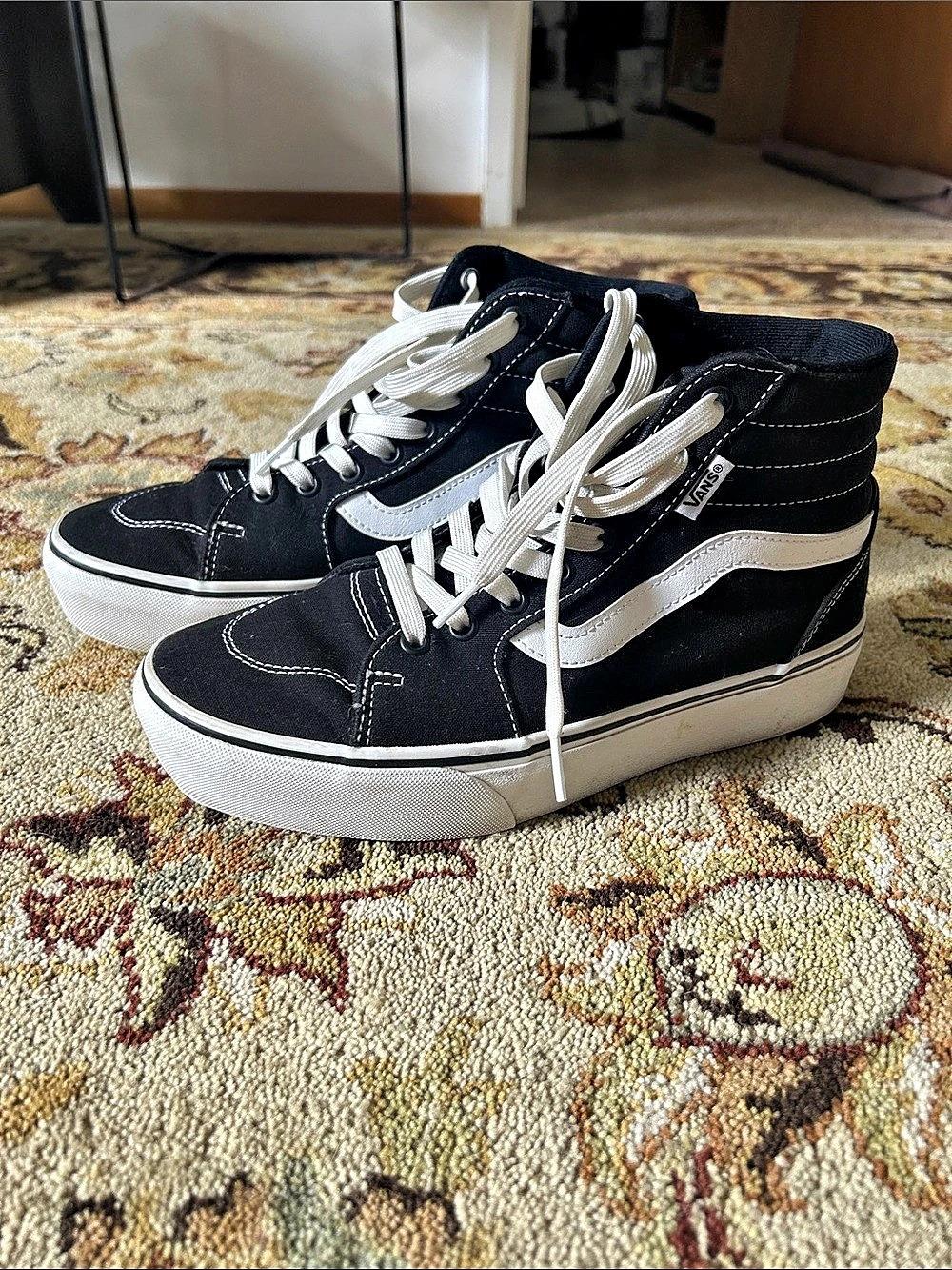 Vans Sk8-Hi Stacked Black White Stacked High-Top Sneakers in Black & White